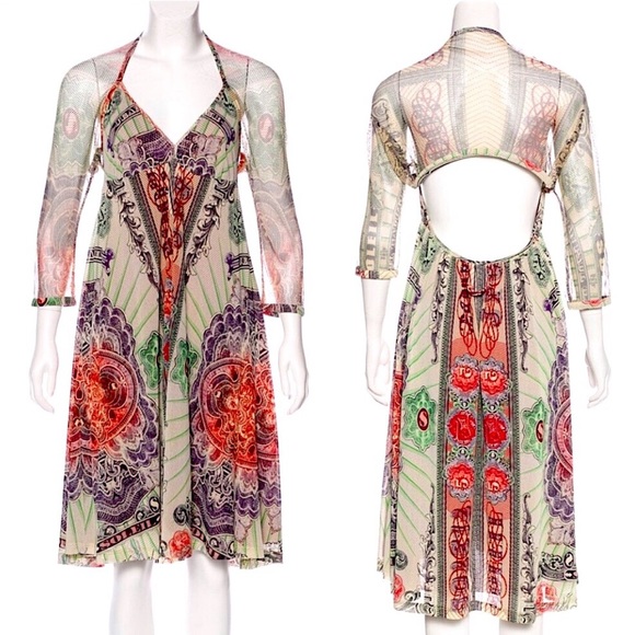 Jean Paul Gaultier Vintage Currency Sheer Mesh Tulle Runway Boho Dress - Picture 12 of 12